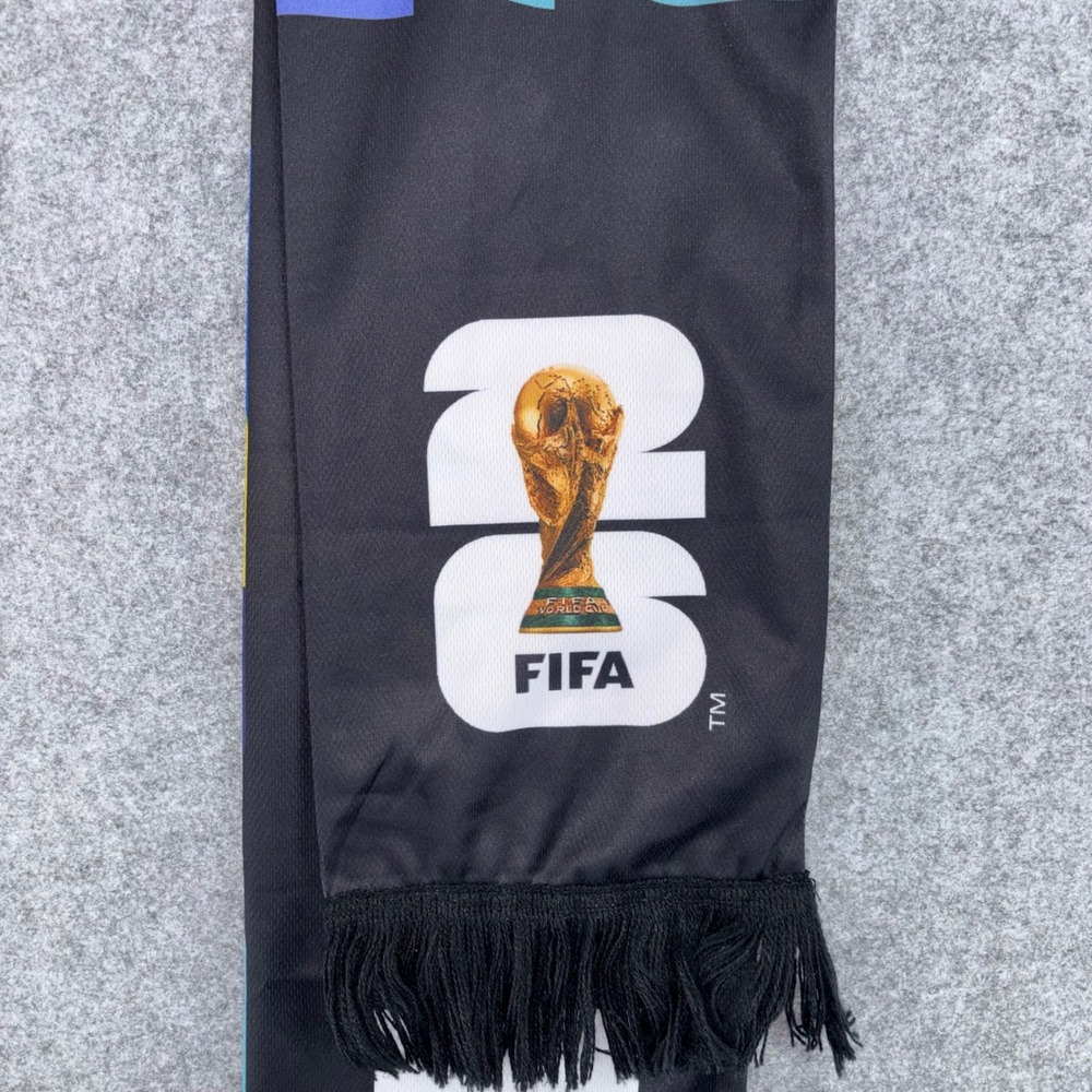 FIFA World Cup 2026 Scarf We Are 26 Coca-Cola Soccer Fan Fringed Black Scarf